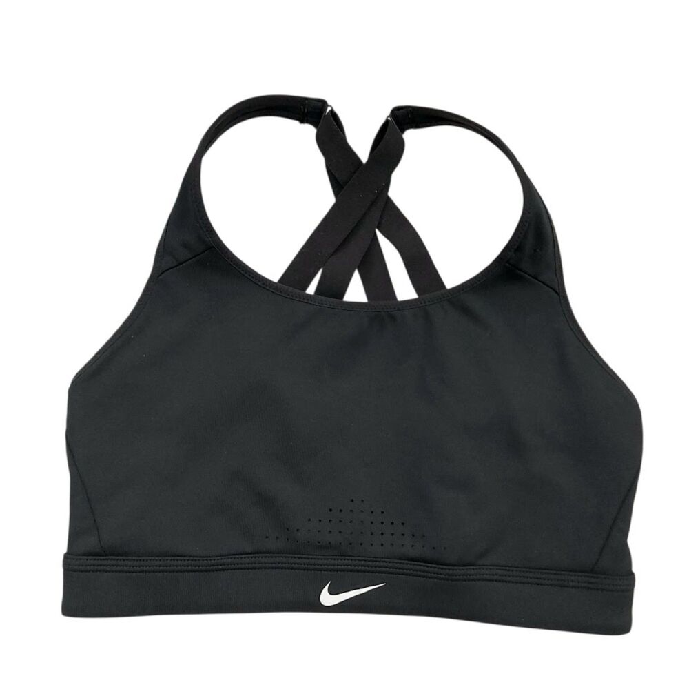 Nike Sports Bra Womens Medium Black Impact High-Support Compression Dri-FIT